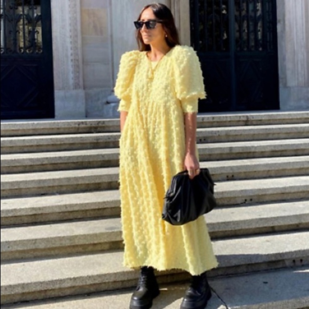 NWT Zara Voluminous Textured Weave Dress